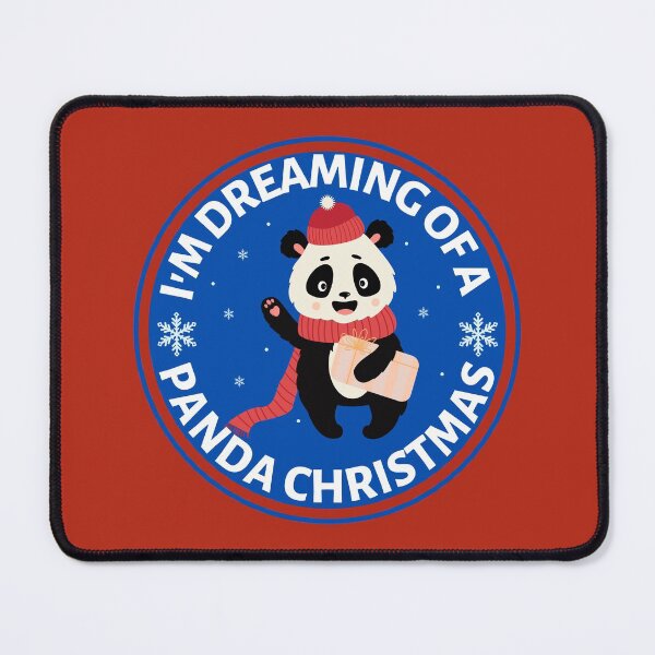 Item preview, Im Dreaming of a Panda Christmas (blue)- Cute Animal Friendly Panda - Christmas Panda Bear Gift designed and sold by CaitU.