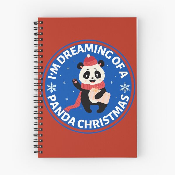 Item preview, Im Dreaming of a Panda Christmas (blue)- Cute Animal Friendly Panda - Christmas Panda Bear Gift designed and sold by CaitU.