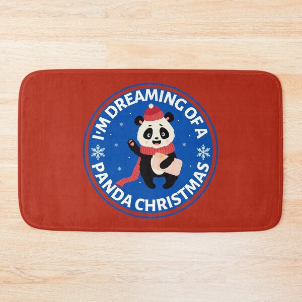 Item preview, Im Dreaming of a Panda Christmas (blue)- Cute Animal Friendly Panda - Christmas Panda Bear Gift designed and sold by CaitU.