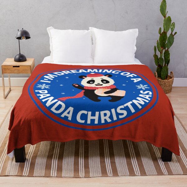 Item preview, Im Dreaming of a Panda Christmas (blue)- Cute Animal Friendly Panda - Christmas Panda Bear Gift designed and sold by CaitU.