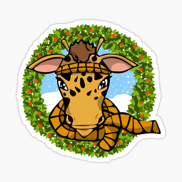 Winter Giraffe Sticker