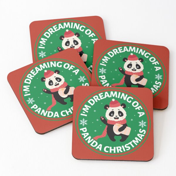 Item preview, Im Dreaming of a Panda Christmas (green)- Cute Animal Friendly Panda - Christmas Panda Bear Gift designed and sold by CaitU.