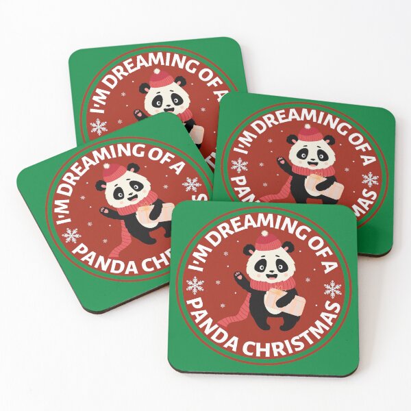 Item preview, Im Dreaming of a Panda Christmas (red)- Cute Animal Friendly Panda - Christmas Panda Bear Gift designed and sold by CaitU.