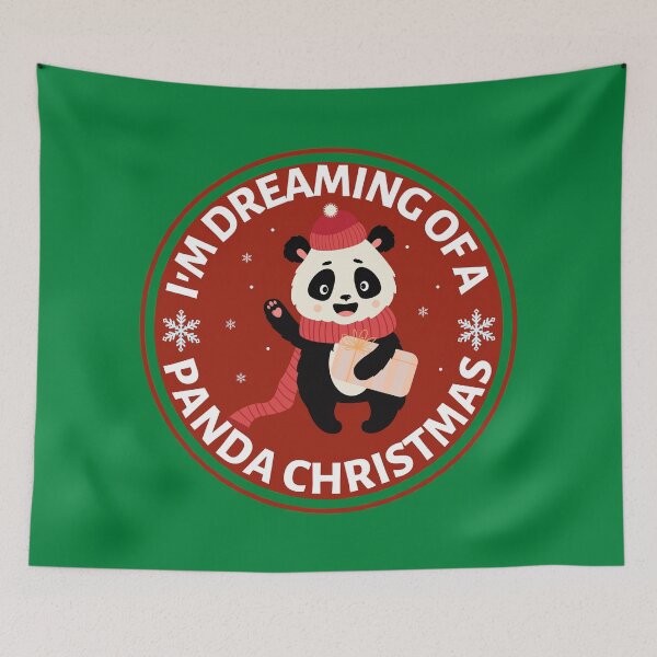 Item preview, Im Dreaming of a Panda Christmas (red)- Cute Animal Friendly Panda - Christmas Panda Bear Gift designed and sold by CaitU.