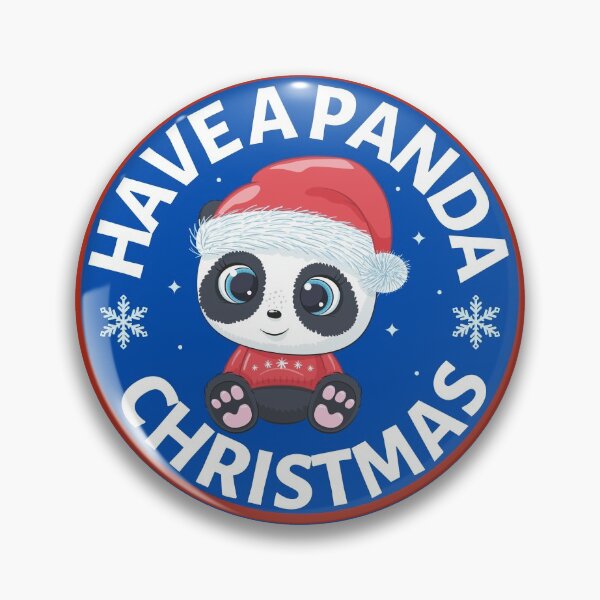 Item preview, Have a Panda Christmas (blue)- Cute Animal Friendly Panda - Christmas Panda Bear Gift designed and sold by CaitU.