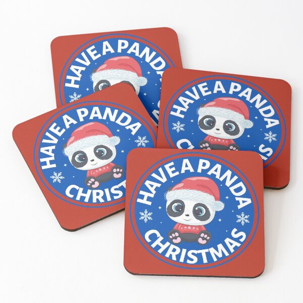 Item preview, Have a Panda Christmas (blue)- Cute Animal Friendly Panda - Christmas Panda Bear Gift designed and sold by CaitU.
