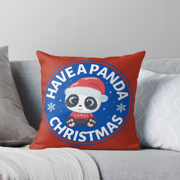 Item preview, Have a Panda Christmas (blue)- Cute Animal Friendly Panda - Christmas Panda Bear Gift designed and sold by CaitU.