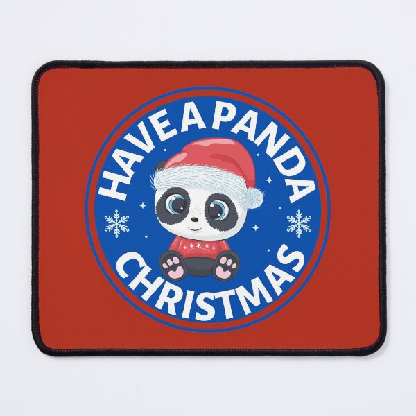 Item preview, Have a Panda Christmas (blue)- Cute Animal Friendly Panda - Christmas Panda Bear Gift designed and sold by CaitU.