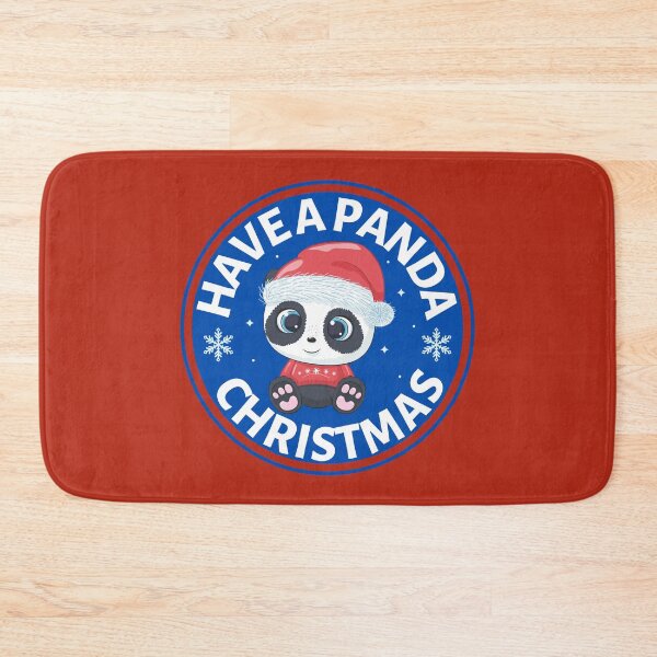 Item preview, Have a Panda Christmas (blue)- Cute Animal Friendly Panda - Christmas Panda Bear Gift designed and sold by CaitU.