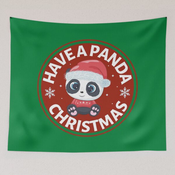 Item preview, Have a Panda Christmas (red)- Cute Animal Friendly Panda - Christmas Panda Bear Gift designed and sold by CaitU.