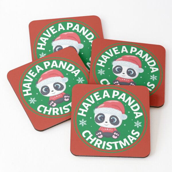 Item preview, Have a Panda Christmas (green)- Cute Animal Friendly Panda - Christmas Panda Bear Gift designed and sold by CaitU.