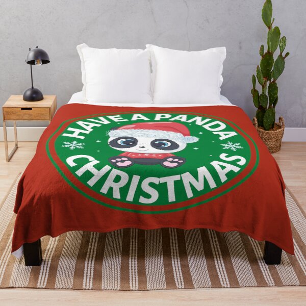Item preview, Have a Panda Christmas (green)- Cute Animal Friendly Panda - Christmas Panda Bear Gift designed and sold by CaitU.