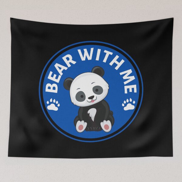 Item preview, Bear with me Panda Pun (Blue)- Cute Animal Friendly Panda - Gift for Panda Lovers designed and sold by CaitU.