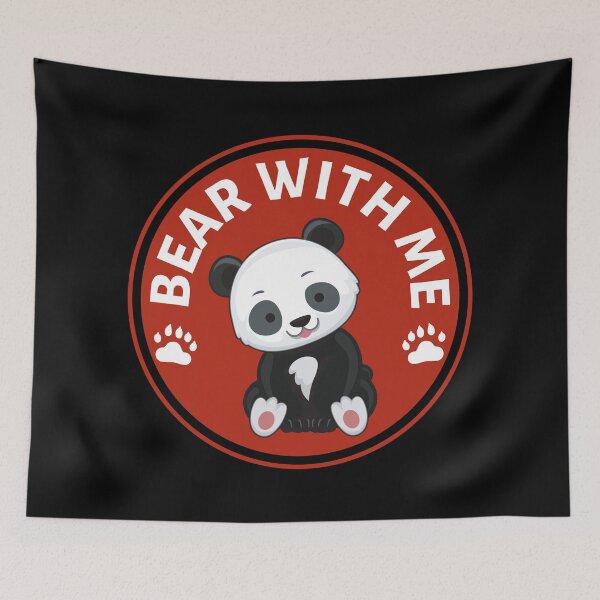 Item preview, Bear with me Panda Pun (Red)- Cute Animal Friendly Panda - Gift for Panda Lovers designed and sold by CaitU.