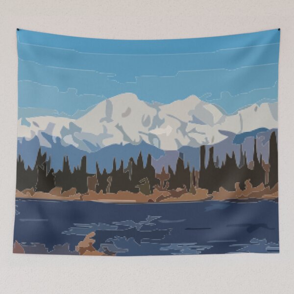 Item preview, Mount Denali and Lake Vector Painting designed and sold by Positive Lad.