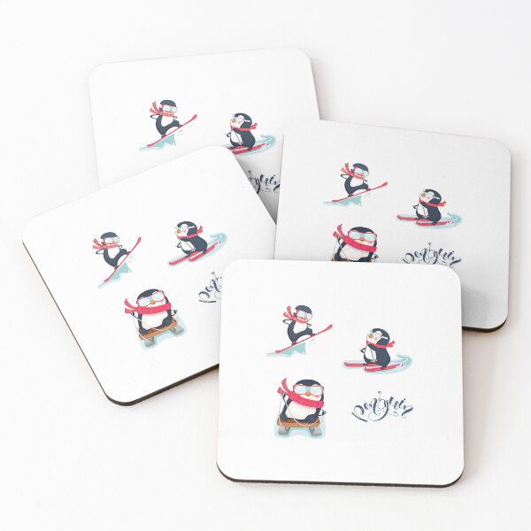 Item preview, Penguin Sledding Multi Stickers Pack, Penguin Snow Sledding, Penguin, Sledding, Snow designed and sold by graphic-genie.