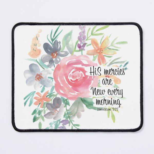 Item preview, His mercies are new every morning | Watercolor Floral designed and sold by Harpley Design Studio.