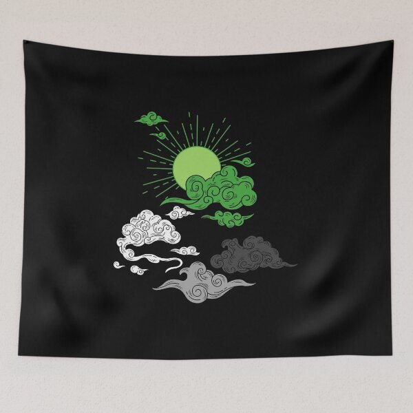 Item preview, Aro Sun and Clouds. Aromantic Pride designed and sold by Subtle Pride Shop.