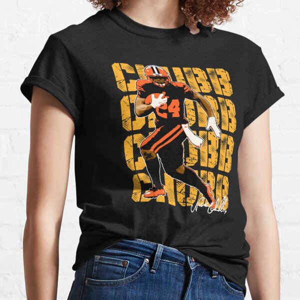 NamasteMFG Run Chubb - Cleveland Browns Run The Football Nick Chubb Tee - Funny Brown Gift Shirt - Short-Sleeve Unisex T-Shirt