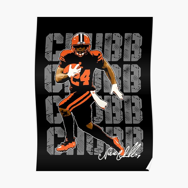 Trends International NFL Cleveland Browns - Nick Chubb 22 Framed Wall  Poster Prints Black Framed Version 14.725 x 22.375