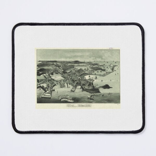 Item preview, Vintage Pictorial Map of Woods Hole Falmouth MA (1887)| Perfect Gift designed and sold by justinawoo.