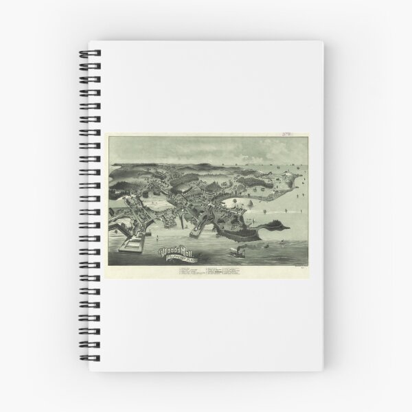 Item preview, Vintage Pictorial Map of Woods Hole Falmouth MA (1887)| Perfect Gift designed and sold by justinawoo.