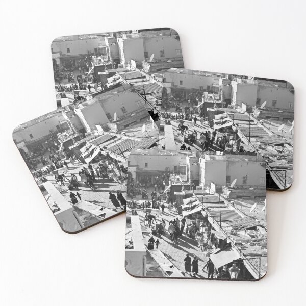 Item preview, Busy Streets of Marrakesh Medina Morocco Black & White Photography designed and sold by Hoiho Adventure Shirts.