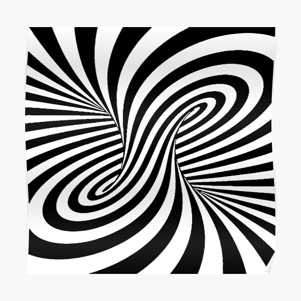 "Black and White Trippy Optical Illusions" Poster for Sale by