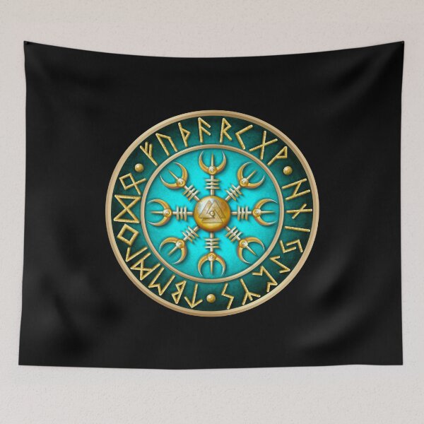 Item preview, Norse Aegishjalmur Runes - Teal designed and sold by Naumaddic Arts.