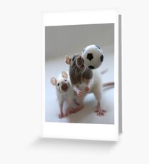 Playing soccer. Greeting Card