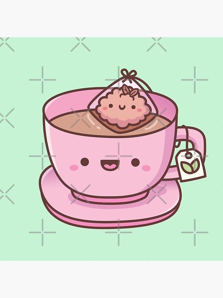 cute tea cup hearts | Art Board Print