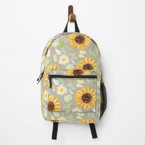 Artikelvorschau, Sonnenblumen und Gänseblümchen | Aquarell | Kunst | Muster | Graue Textur entworfen und verkauft von Harpley Design Studio.
