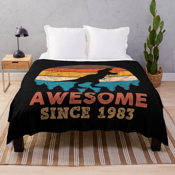 Item preview, Awesome Since 1983 Retro Vintage Dinosaur 38th Birthday Gift designed and sold by designbychow.