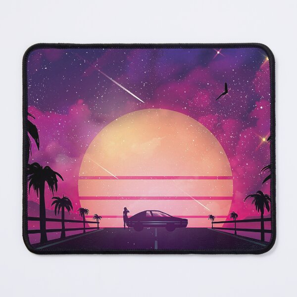 Item preview, Synthwave Retro Car and Sunset Scene Digital Art designed and sold by Rakuten Mallor.