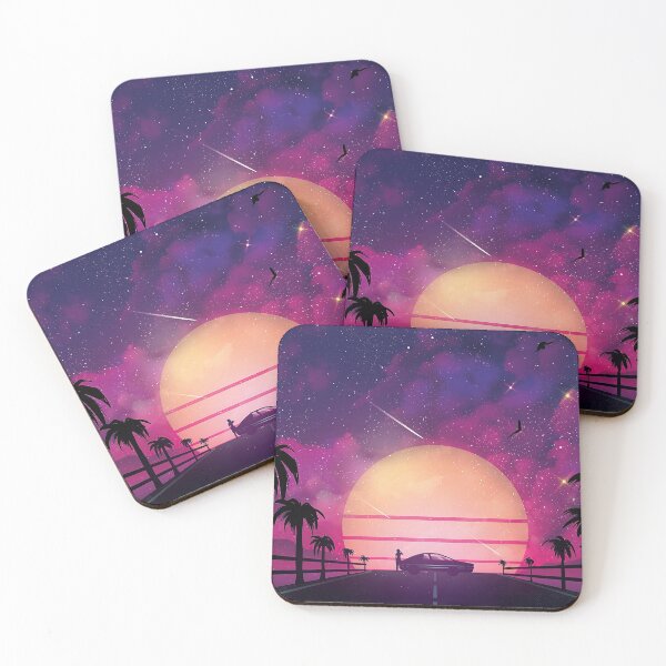 Item preview, Synthwave Retro Car and Sunset Scene Digital Art designed and sold by Rakuten Mallor.