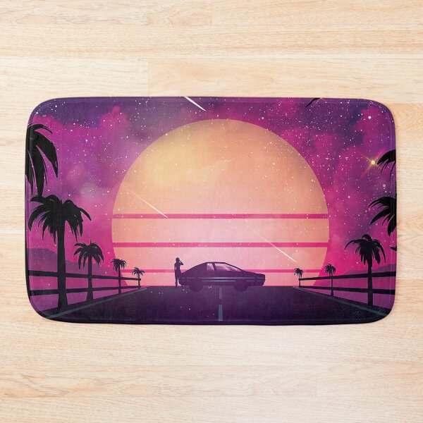 Item preview, Synthwave Retro Car and Sunset Scene Digital Art designed and sold by Rakuten Mallor.