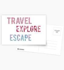 Travel Explore Escape- 3 Pack Postcards