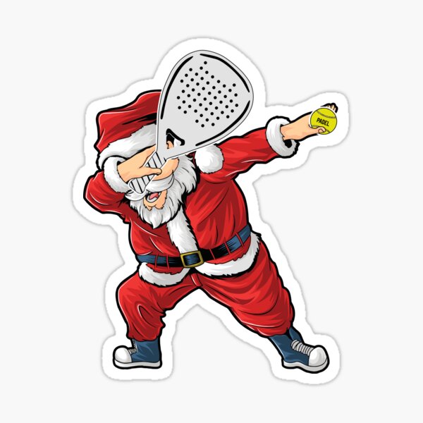 Padel Dabbing Santa Claus Funny Padel Tennis Christmas Costume Sticker