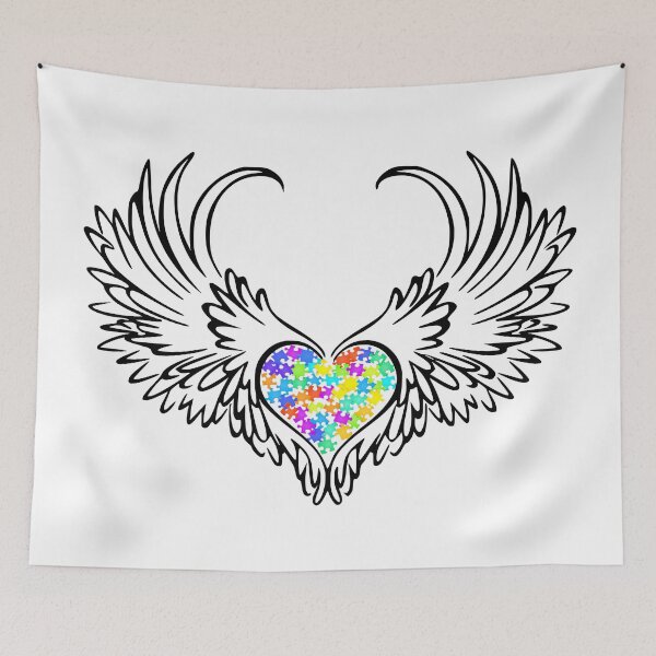 Item preview, Autism Puzzled Heart Angel Wings #5 designed and sold by Hypnotees.