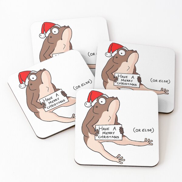 Item preview, Christmas Grumpy Passive Aggressive Sitting Frog - Have a Merry Christmas or Else designed and sold by EmHurst10.