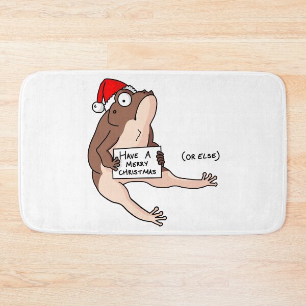 Item preview, Christmas Grumpy Passive Aggressive Sitting Frog - Have a Merry Christmas or Else designed and sold by EmHurst10.