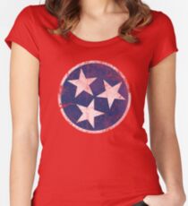 Vintage State Flag of Tennessee Women's Fitted Scoop T-Shirt