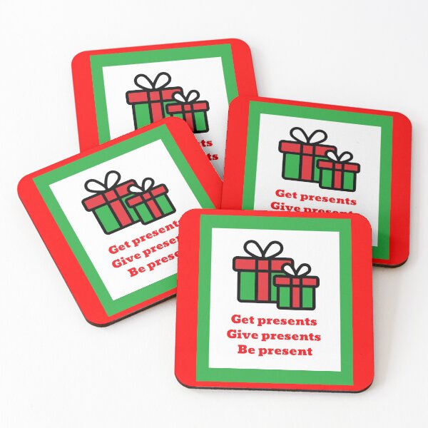 Item preview, "Get presents, give presents, be present" - nice and cute Christmas design from CoolCleverCute designed and sold by CoolCleverCute.