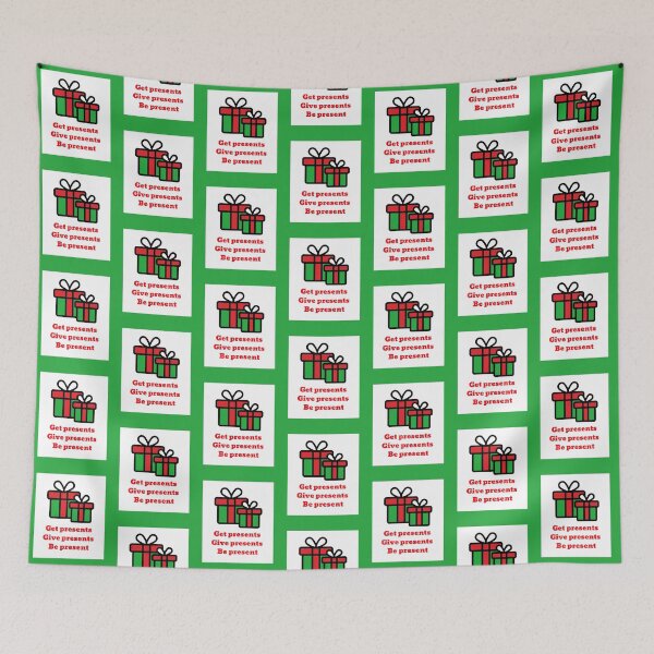 Item preview, "Get presents, give presents, be present" - nice and cute Christmas design from CoolCleverCute designed and sold by CoolCleverCute.