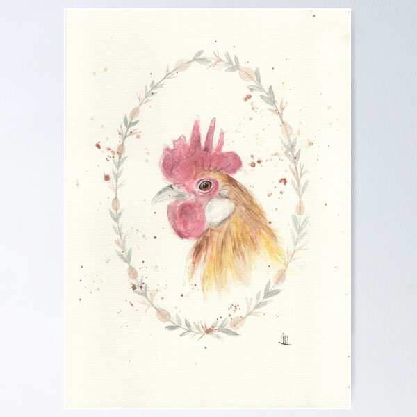 Item preview, Watercolor rooster original artwork designed and sold by asra2020.