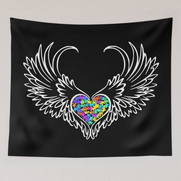 Item preview, Autism Puzzled Heart Angel Wings #6 designed and sold by Hypnotees.