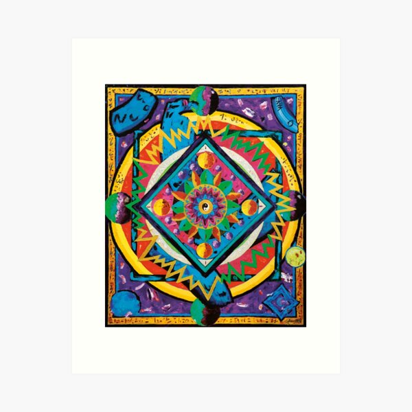 Clown Heart - Spiritual Acrylic Mandala Painting Art Print
