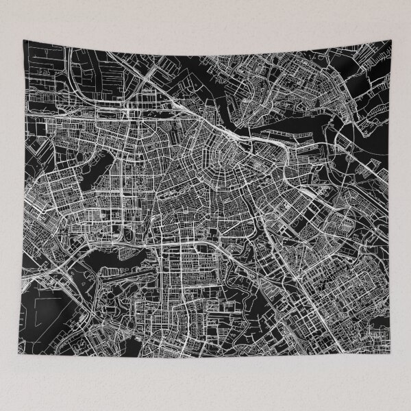 Item preview, Amsterdam Black Map designed and sold by multiplicitymap.