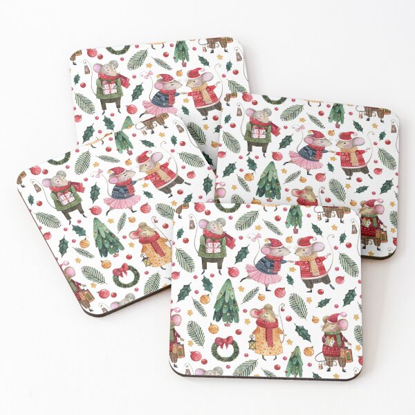 Item preview, Adorably Cute Christmas Dancing Mice, with Christmas Decorations  designed and sold by Jaydee001.