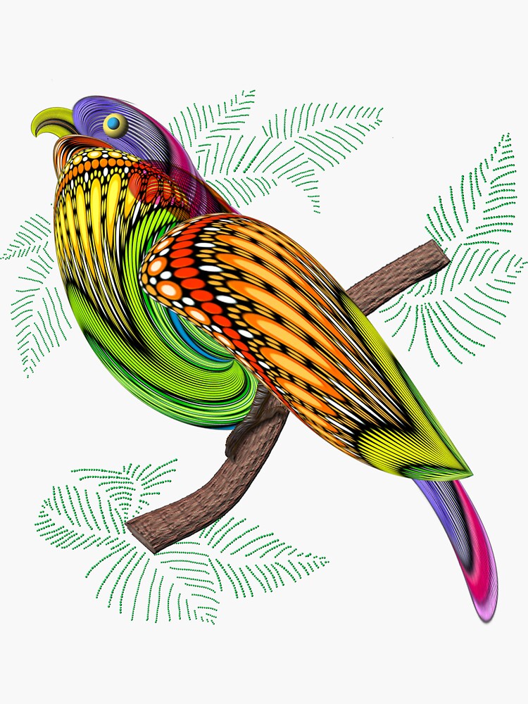 Thumbnail 3 of 3, Sticker, The Bird Of Fortune designed and sold by Vk91art.